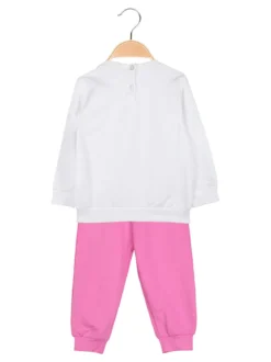 Kappa Completo tuta da neonata 2 pezzi con felpa e pantaloni in cotone - bianco