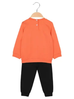 Kappa Completo tuta da neonata 2 pezzi con felpa e pantaloni in cotone - arancione