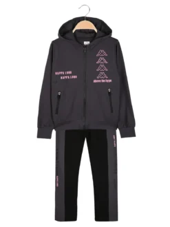 Kappa Completo tuta da ragazza con cappuccio e zip - grigio scuro