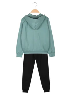 Kappa Completo tuta da ragazza 2 pezzi con cappuccio e zip - acqua marina