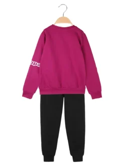 Kappa Completo tuta da ragazza 2 pezzi con logo e scollo tondo - fucsia