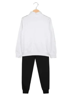 Kappa Completo tuta da ragazza 2 pezzi full zip in cotone - bianco