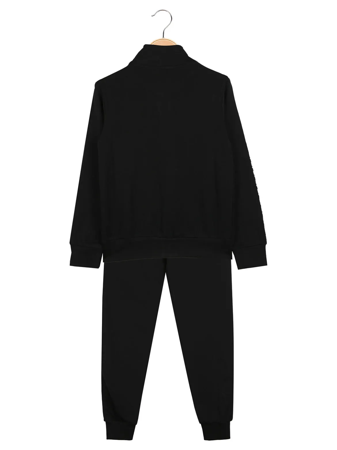 Kappa Completo tuta da ragazza 2 pezzi full zip in cotone - nero