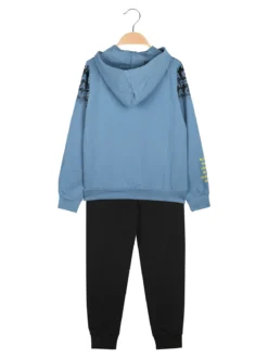 Kappa Completo tuta da ragazzo 2 pezzi con cappuccio e logo - blu