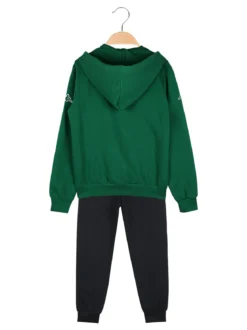 Kappa Completo tuta da ragazzo 2 pezzi con cappuccio e zip - verde