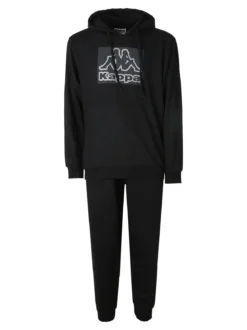 Kappa Completo tuta da uomo 2 pezzi con cappuccio e logo - nero