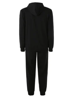 Kappa Completo tuta da uomo 2 pezzi con cappuccio in misto cotone - nero