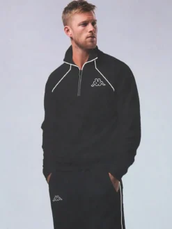 Kappa Completo tuta da uomo 2 pezzi in misto cotone - nero