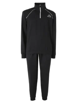 Kappa Completo tuta da uomo 2 pezzi in misto cotone - nero