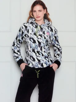 Kappa Completo tuta donna mimetica in pile coral - nero
