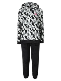 Kappa Completo tuta donna mimetica in pile coral - nero