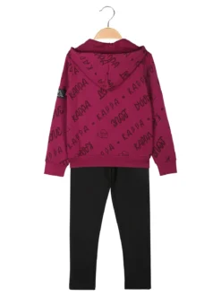 Kappa Completo tuta logo 2 pezzi da ragazza con cappuccio e interno felpato - fucsia