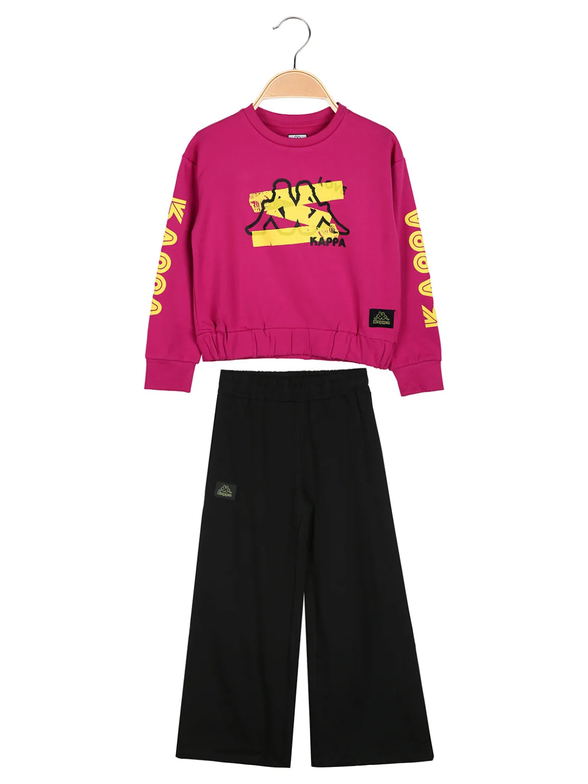 Kappa Completo tuta 2 pezzi da bambina con pantaloni a gamba larga - fucsia