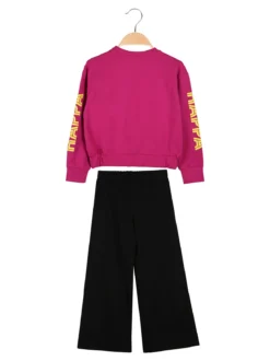 Kappa Completo tuta 2 pezzi da bambina con pantaloni a gamba larga - fucsia