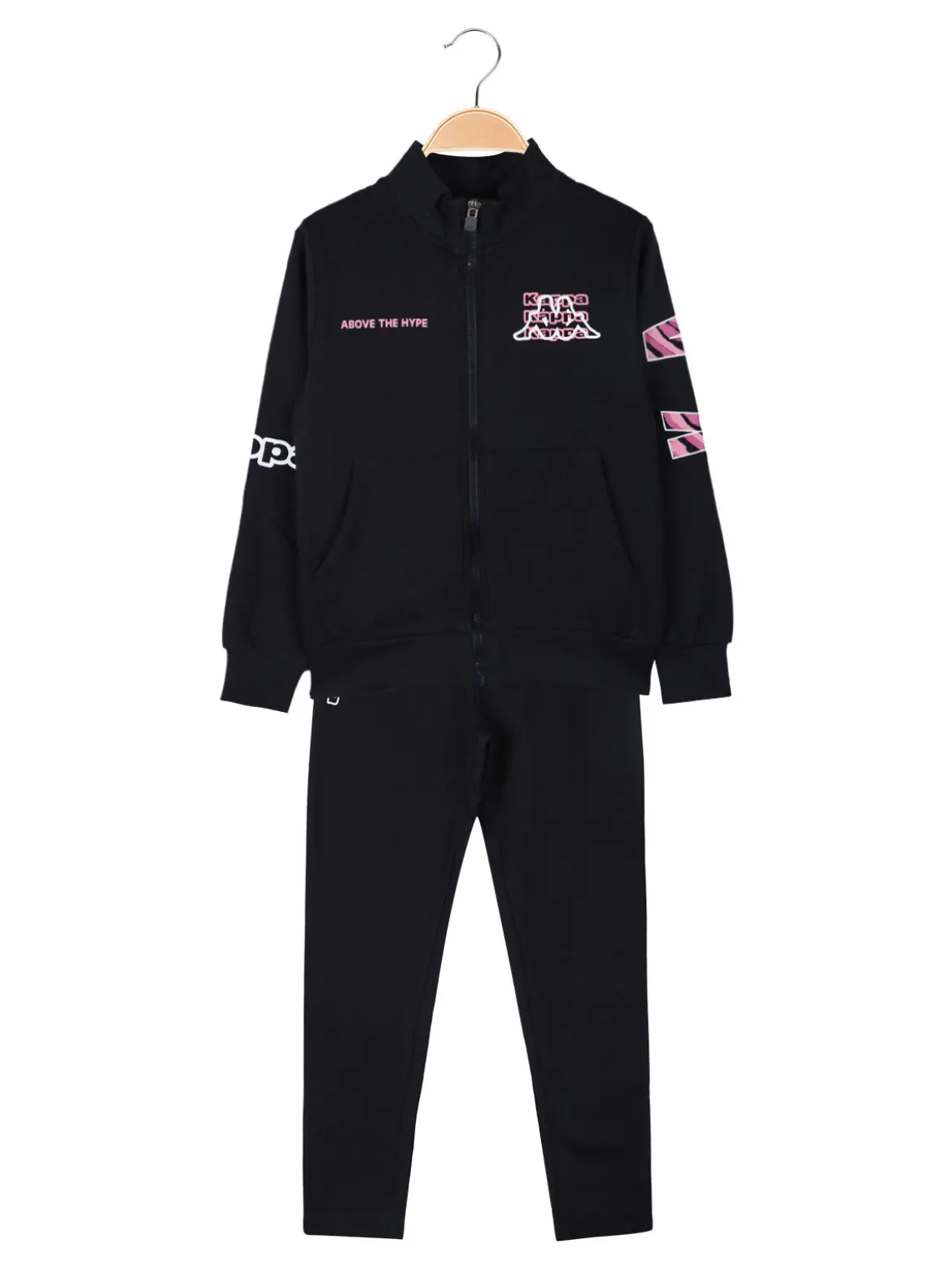 Kappa Completo tuta 2 pezzi da bambina con zip e interno felpato - blu scuro