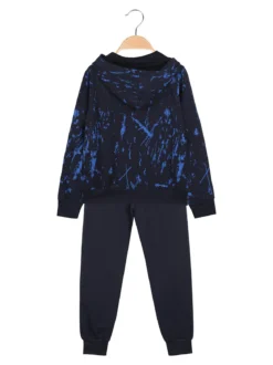 Kappa Completo tuta 2 pezzi da bambino con cappuccio e zip - blu scuro