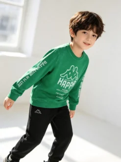 Kappa Completo tuta 2 pezzi da bambino girocollo con logo - verde