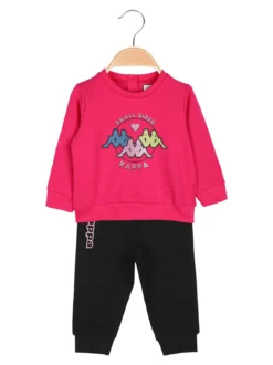 Kappa Completo tuta 2 pezzi da neonata con felpa e pantaloni in cotone - fucsia