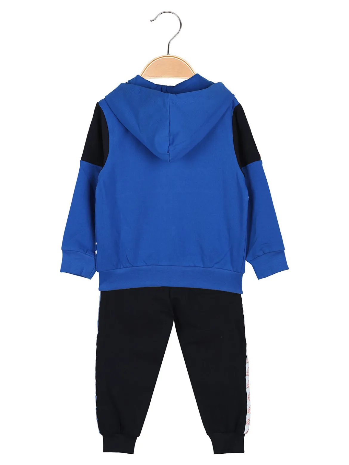 Kappa Completo tuta 2 pezzi da neonato in cotone con cappuccio e zip - blu