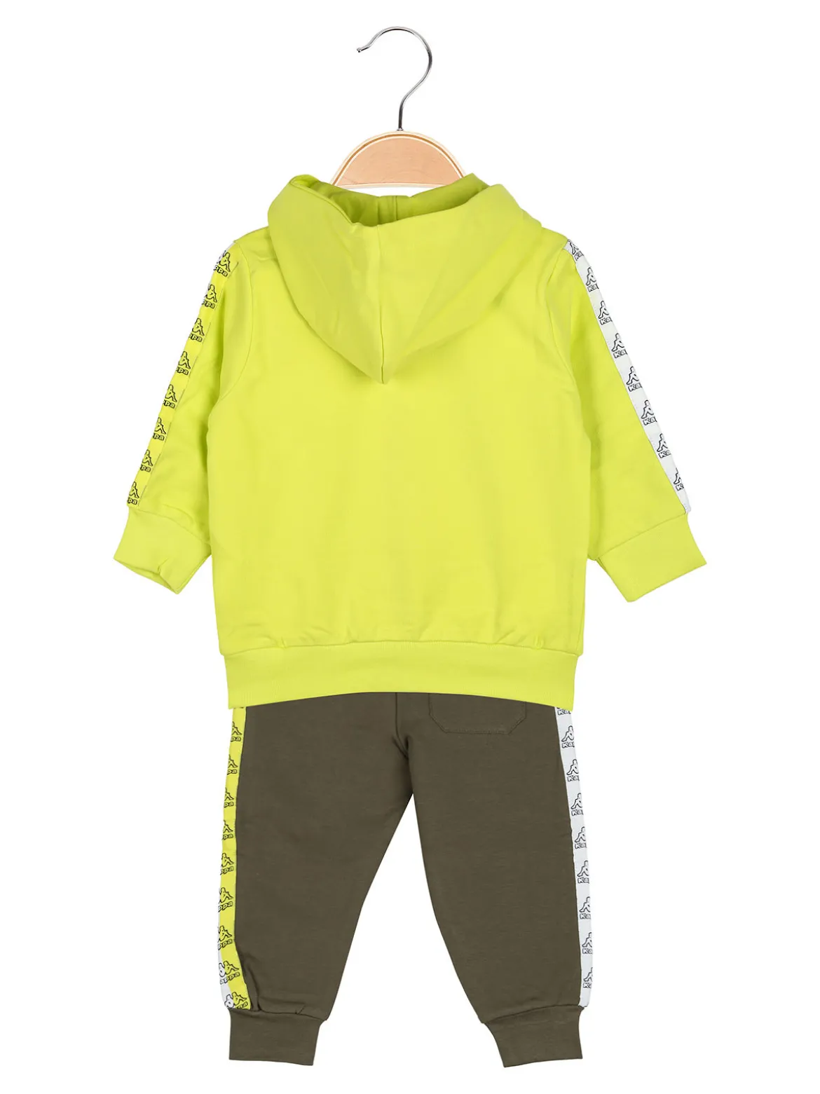 Kappa Completo tuta 2 pezzi da neonato in cotone con cappuccio e zip - giallo