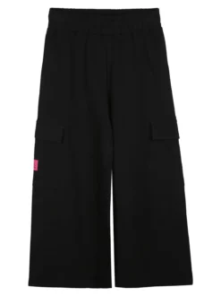 Kappa Completo tuta 2 pezzi da ragazza con cappuccio e pantaloni cargo a gamba larga - nero