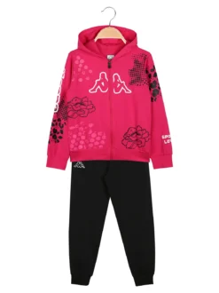 Kappa Completo tuta 2 pezzi da ragazza full zip con cappuccio - fucsia
