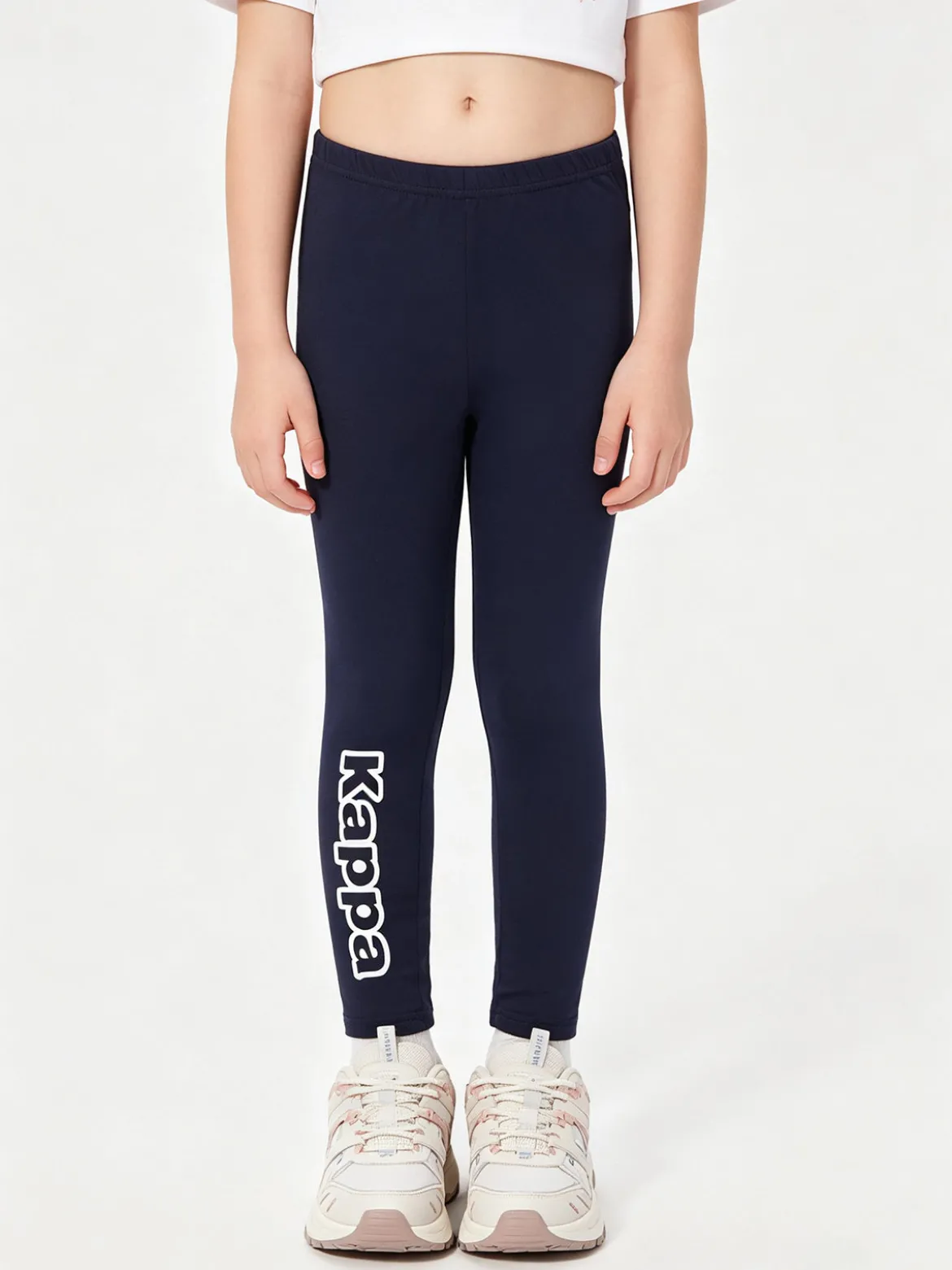 Kappa Leggings sportivo da bambina con logo - blu scuro