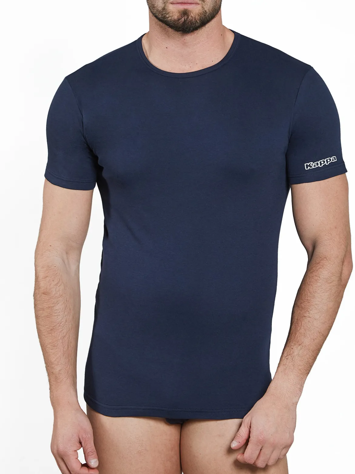 Kappa Maglia manica corta da uomo in caldo cotone - blu scuro