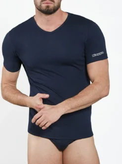 Kappa Maglia manica corta da uomo in caldo cotone - blu scuro