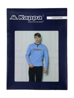 Kappa Pigiama da uomo in misto cotone interlock con logo - bordeaux