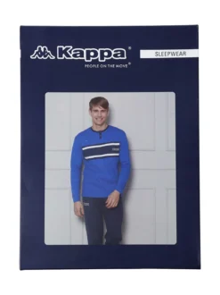 Kappa Pigiama da uomo in misto cotone interlock con logo - verde