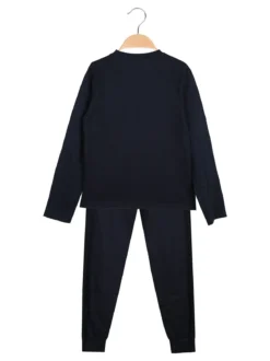 Kappa Pigiama lungo da ragazzo in cotone con logo - blu scuro