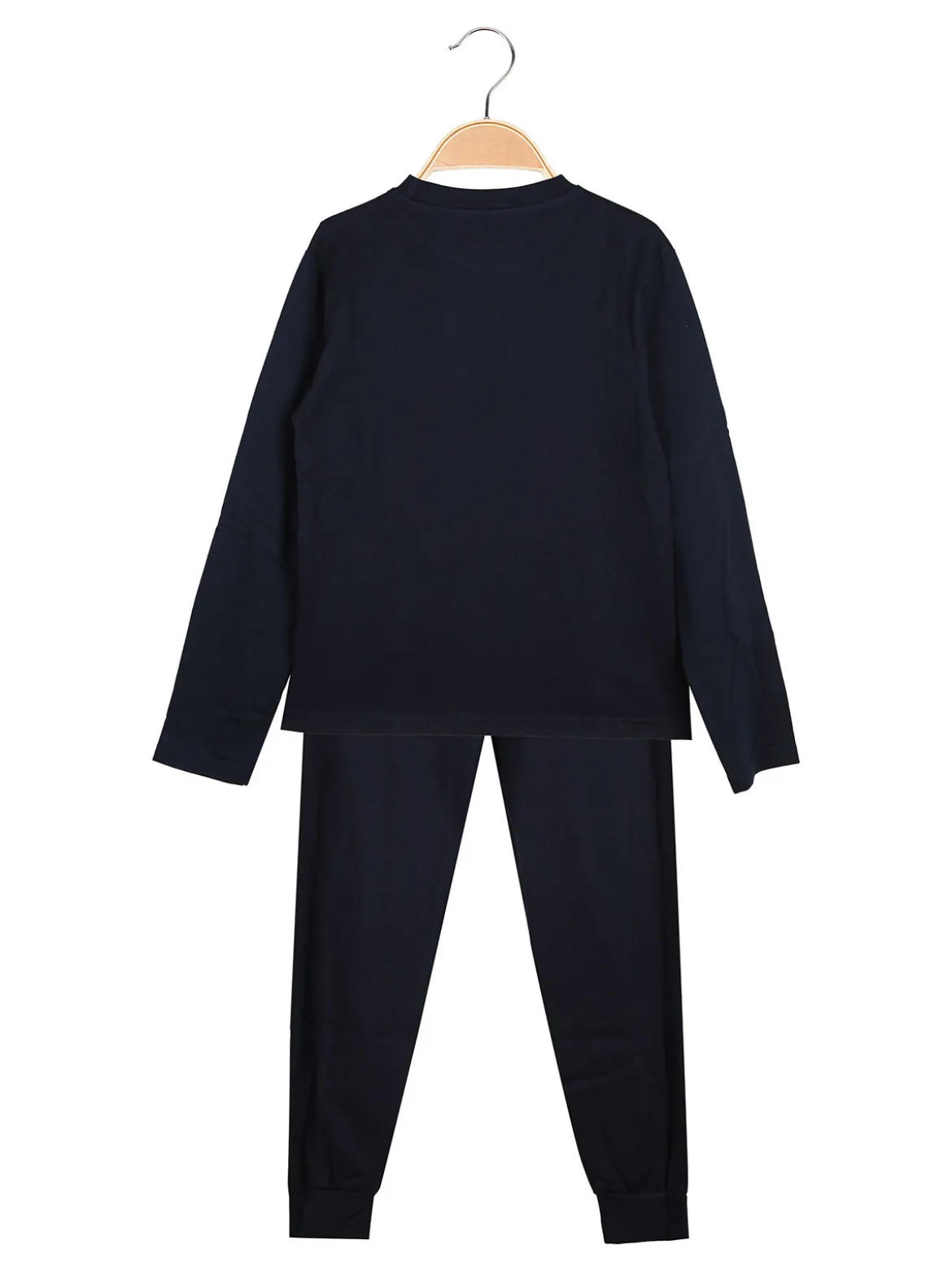 Kappa Pigiama lungo da ragazzo in cotone con logo - blu scuro