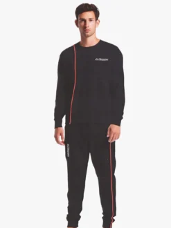 Kappa Pigiama lungo da ragazzo in cotone con logo - nero
