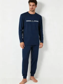Kappa Pigiama lungo da uomo in cotone - jeans