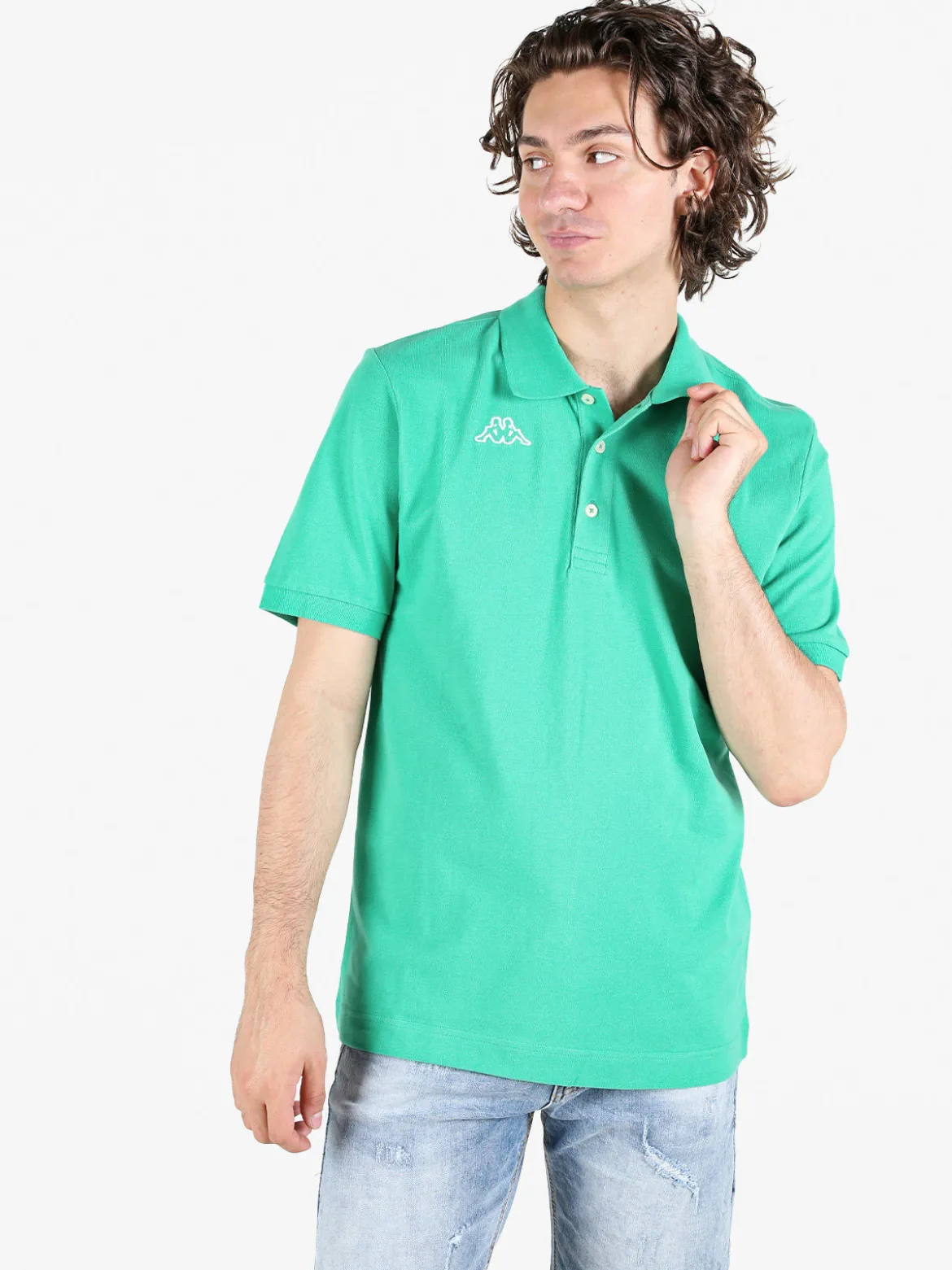 Kappa Polo da uomo in cotone a manica corta con logo