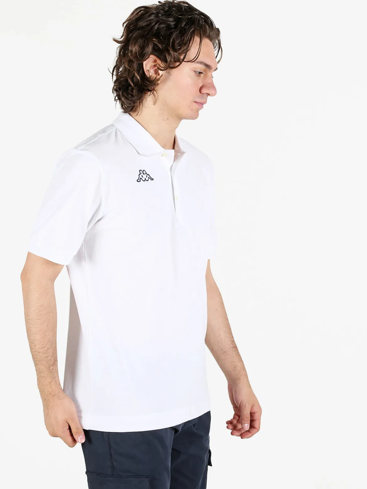 Kappa Polo da uomo in cotone a manica corta con logo