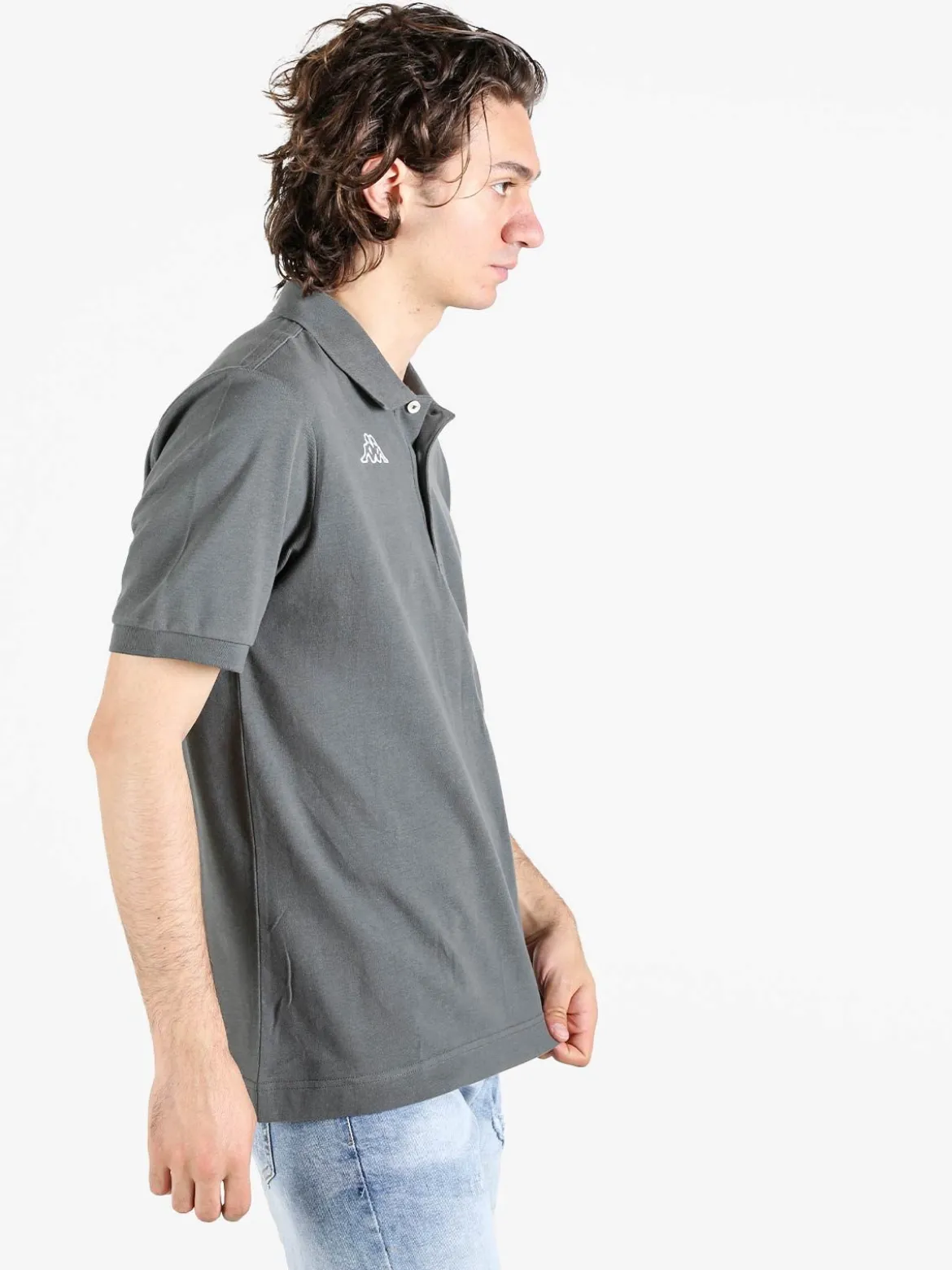 Kappa Polo da uomo in cotone a manica corta con logo