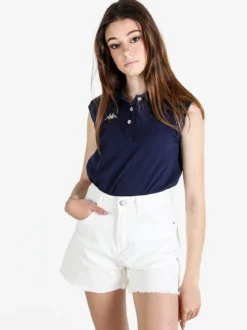 Kappa Polo donna smanicata in cotone con logo