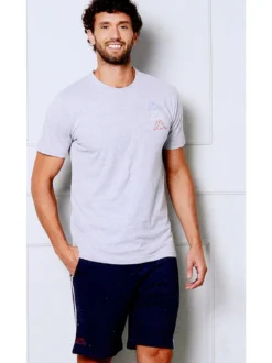 Kappa set corto da uomo in cotone con t-shirt e pantalone in felpa