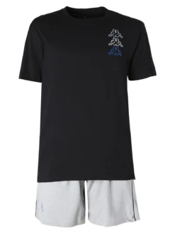 Kappa set corto da uomo in cotone con t-shirt e pantalone in felpa