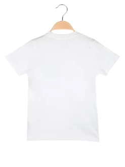 Kappa T-shirt da bambino in cotone con taschino e logo - bianco