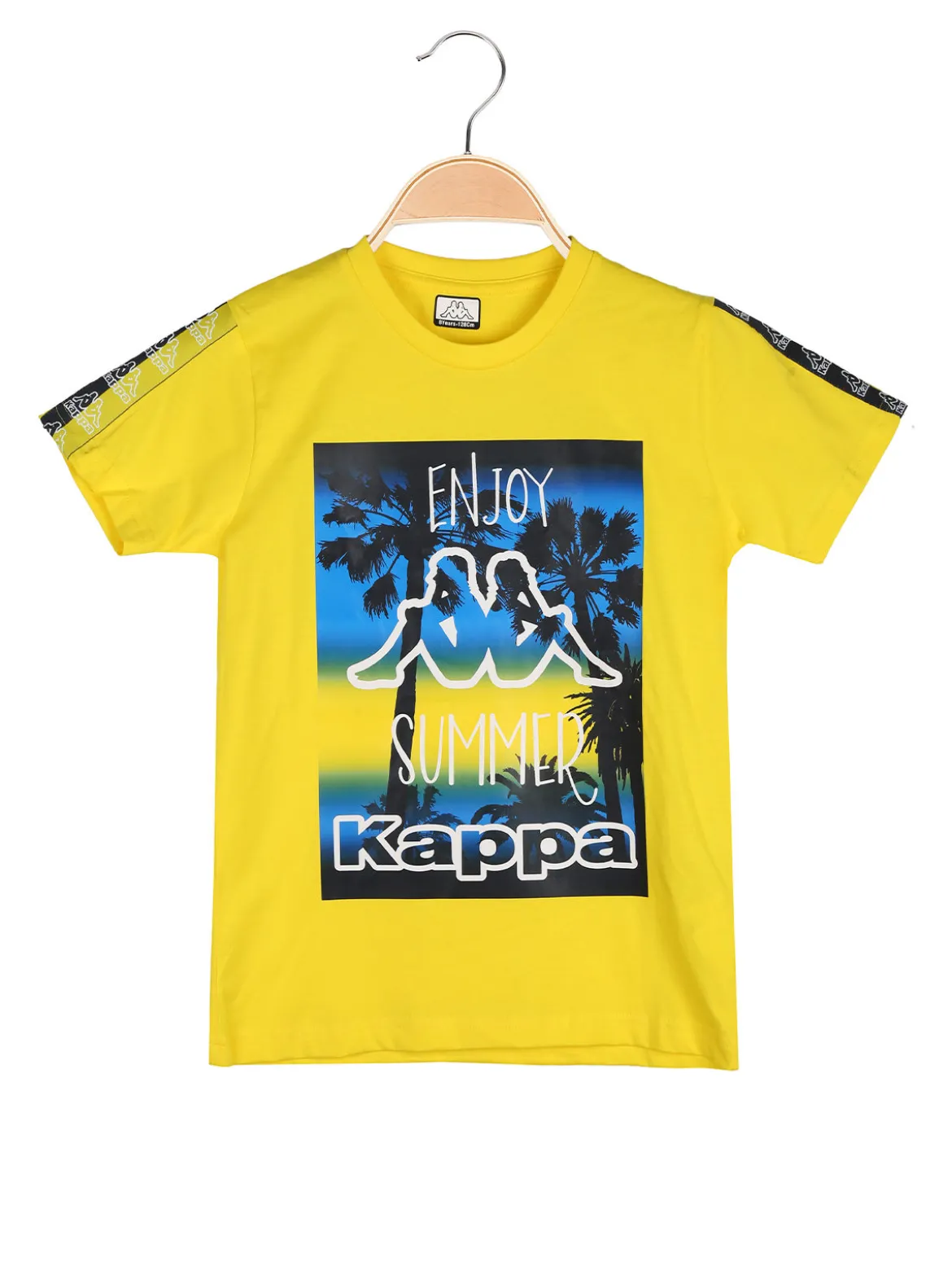 Kappa T-shirt da ragazzo in cotone con stampa disegno - giallo