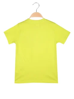 Kappa T-shirt da ragazzo in cotone con taschino e logo - limone