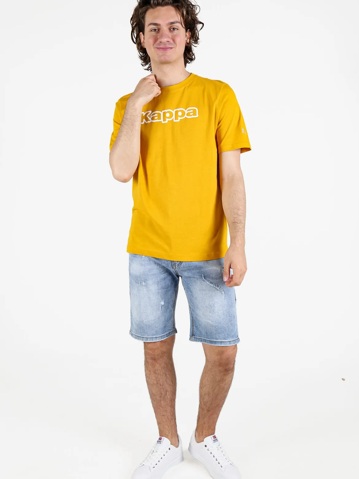 Kappa T-shirt da uomo in cotone con stampa scritta