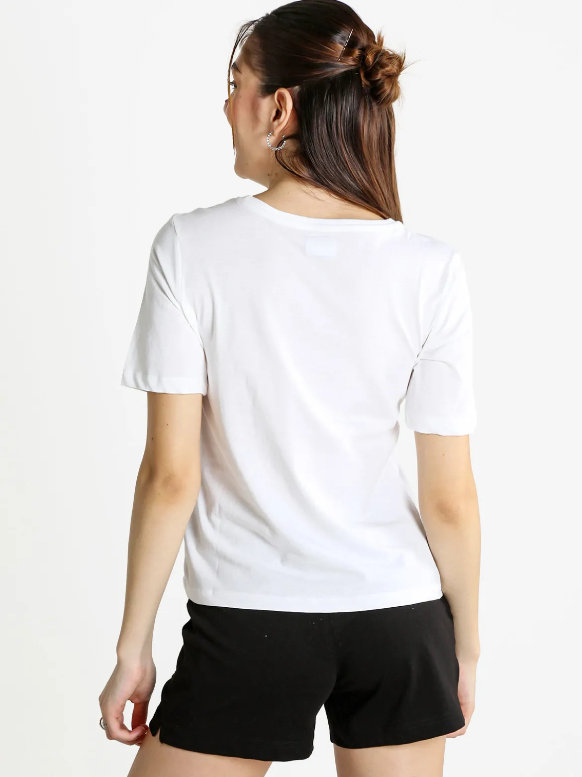 Kappa T-shirt donna in cotone con logo metallizato