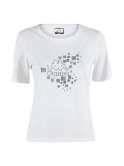Kappa T-shirt donna in cotone con logo metallizato