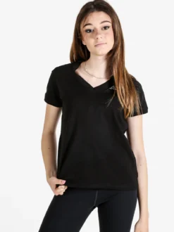 Kappa T-shirt donna in cotone con scollo a V