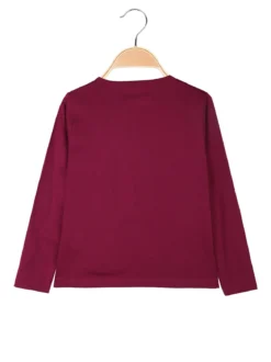 Kappa T-shirt girocollo a maniche lunghe da ragazza con logo - porpora