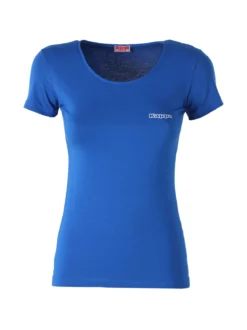 Kappa T-shirt girocollo da donna in cotone bielastico - blu